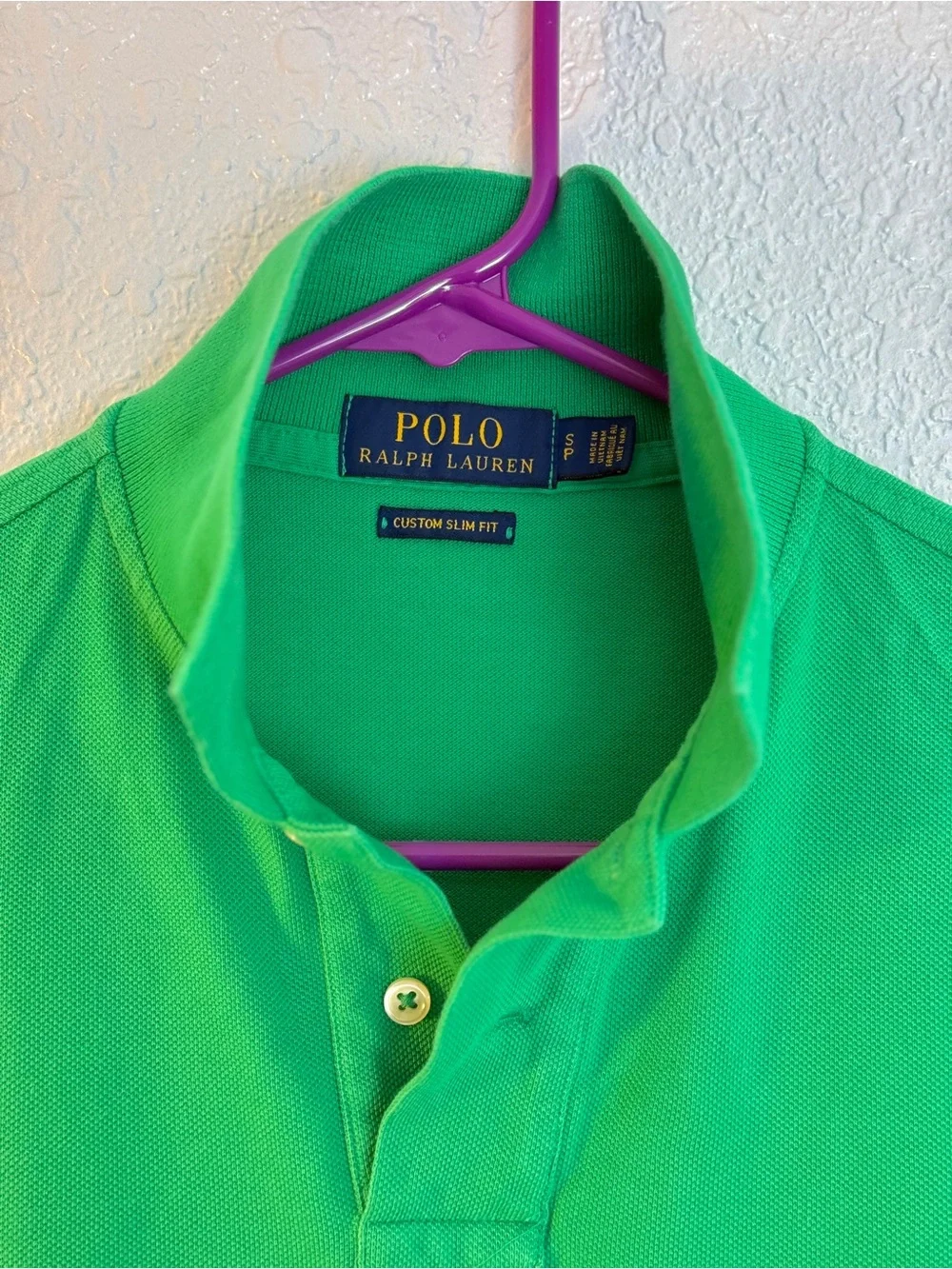 Polo by Ralph Lauren Men's Green Slim Fit Small Polo Shirt